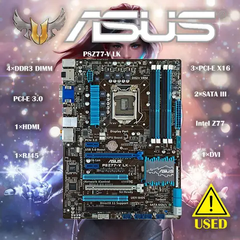 Asus P8Z77-V LK Desktop Motherboard Z77 Socket LGA 1155 i3 i5 i7 DDR3 32G ATX Original motherboard