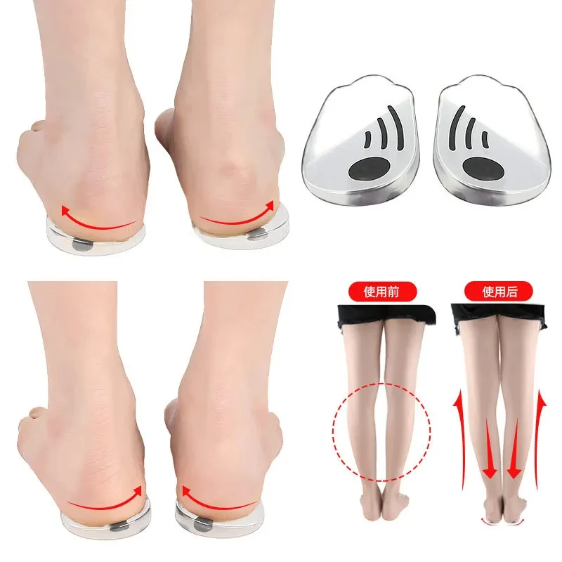 Transparent silicone magnet arch support correction insole for children and adults leg correction care insole