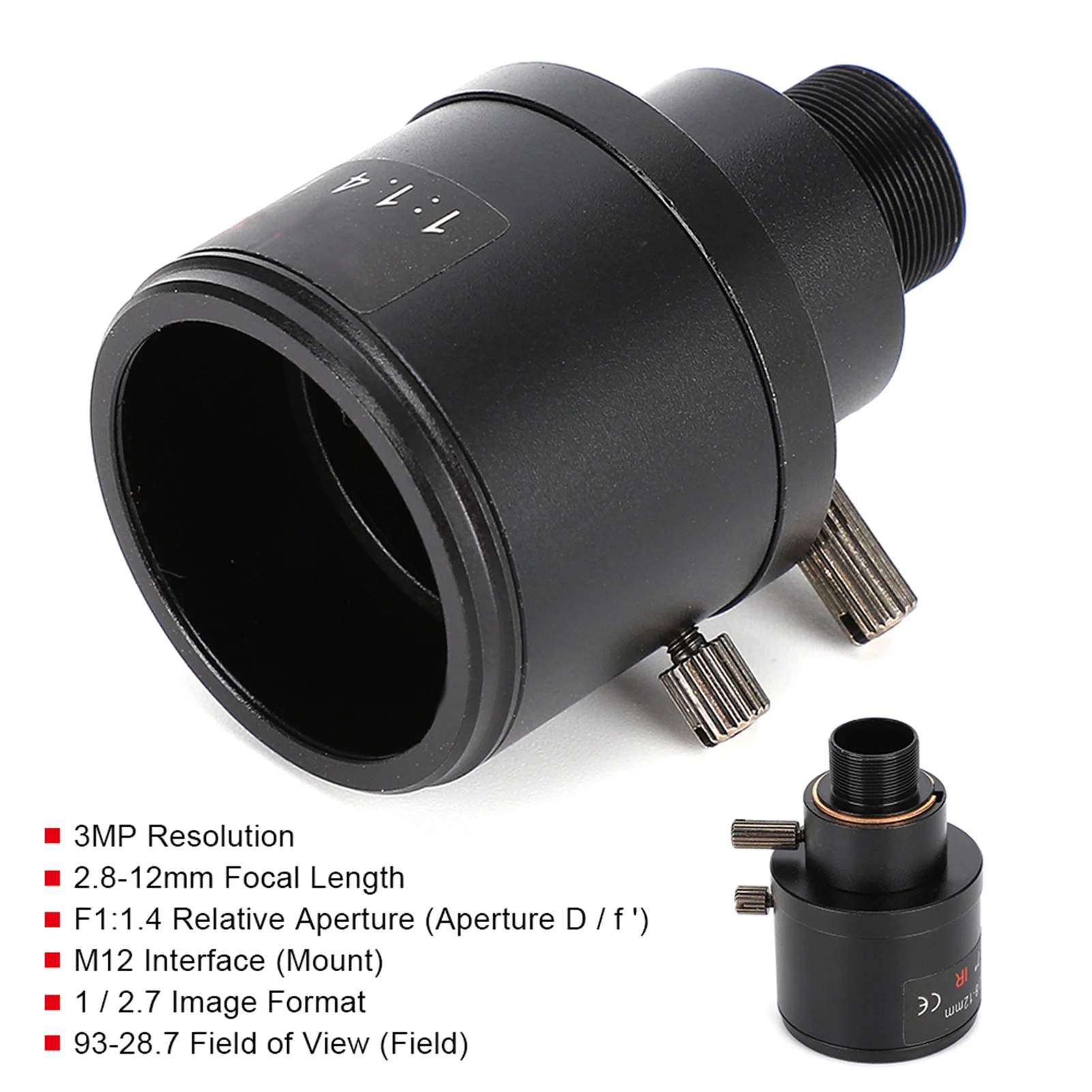

2.8-12mm 3MP HD Manual Zoom 1 / 2.7 Mount CCTV Board Lens 3MP Lens CCTV Lens Security Cameras Lens Lens Manual Zoom Lens
