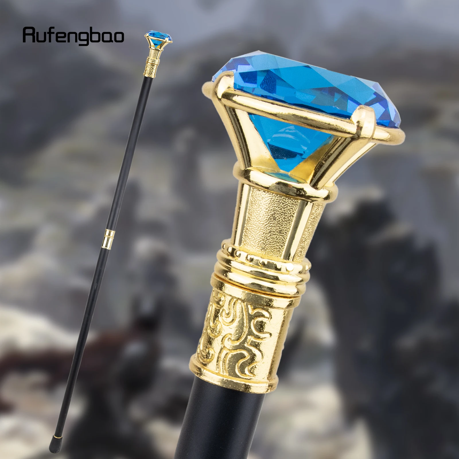 Blue Diamond Type Golden Walking Cane Fashion Decorative Walking Stick  Gentleman Elegant Cosplay Cane Knob Crosier 93cm - AliExpress, image size:1600x1600