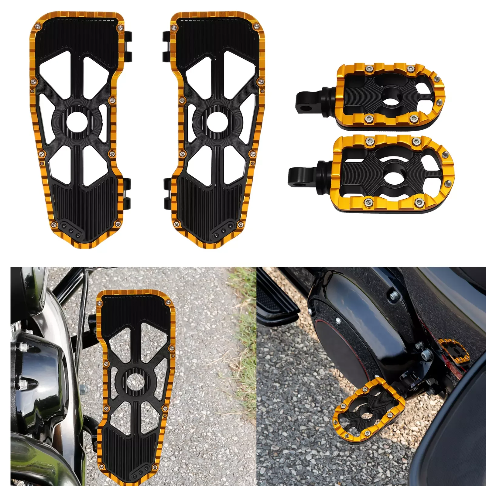 

Motorcycle Driver Floorboards Footboards & Footpegs Fit For Harley Electra Street Road Glide 2009-2024 2023 2022 2021 2020