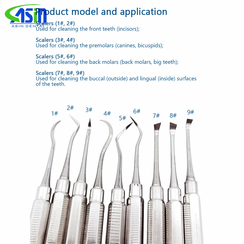 Zestaw instrumentów dentystycznych Skanery ręczne Czyszczenie dziąsełowe i periodontologiczne Skaler do kalkulacji dentystycznych Ćwiczący egzamin