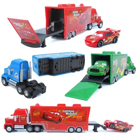 Disney Pixar Bilar 3 Lightning McQueen Jackson Storm Chick Hicks Diecast Container Truck Metalllegering Modell Leksaker Födelsedagspresenter 10 best sales gratis diecast-bilar - №9