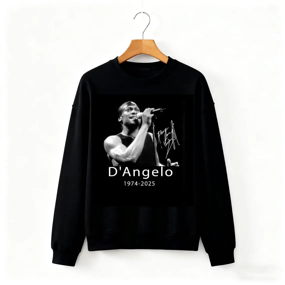 RIP D'Angelo 1974 - 2025 Zacht Comfortabel Retro Street Fashion Heren Lange Mouw Ontwerp Warm Houden Nieuw in Hoodies & Sweatshirts