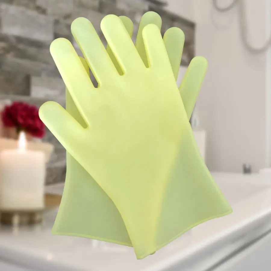 Cleaning Silicone Gloves Hygienic Household Commodity Home Helper Dishes Washing Medium Thick Glove Clean Kitchen Heat-resisting
