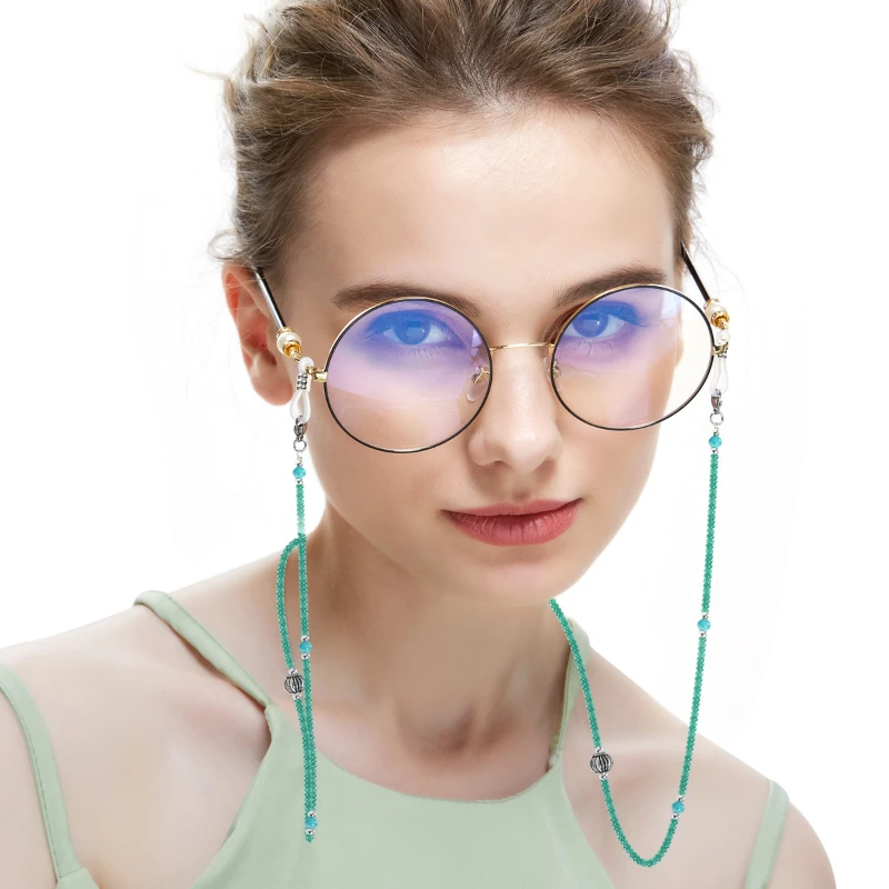 

Withyoo| Trendy Turquoise Glasses Chain Men Women Fashion Lantern Bead Vintage Mask Chain Korean Fashion New