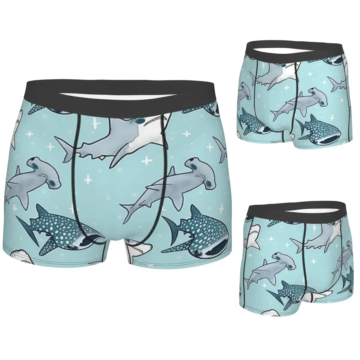 

Boxer Underpants Shorts Shark Pattern Panties Men Soft Underwear for Homme Man Boyfriend Gifts