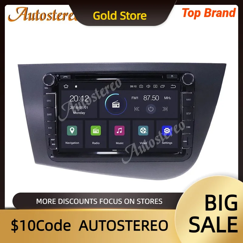 Android 14 Carplay reproductor de DVD para coche reproductor Multimedia navegación GPS para SEAT Leon 2005-2012 Auto Radio estéreo pantalla de unidad principal