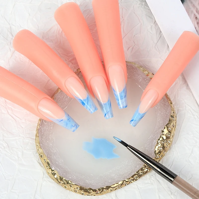 5Pcs/Set Nail Art Practice Hand False Finger Silicone Nails With Magnet Can Be Insert Nail Plate Manicure Tools Display