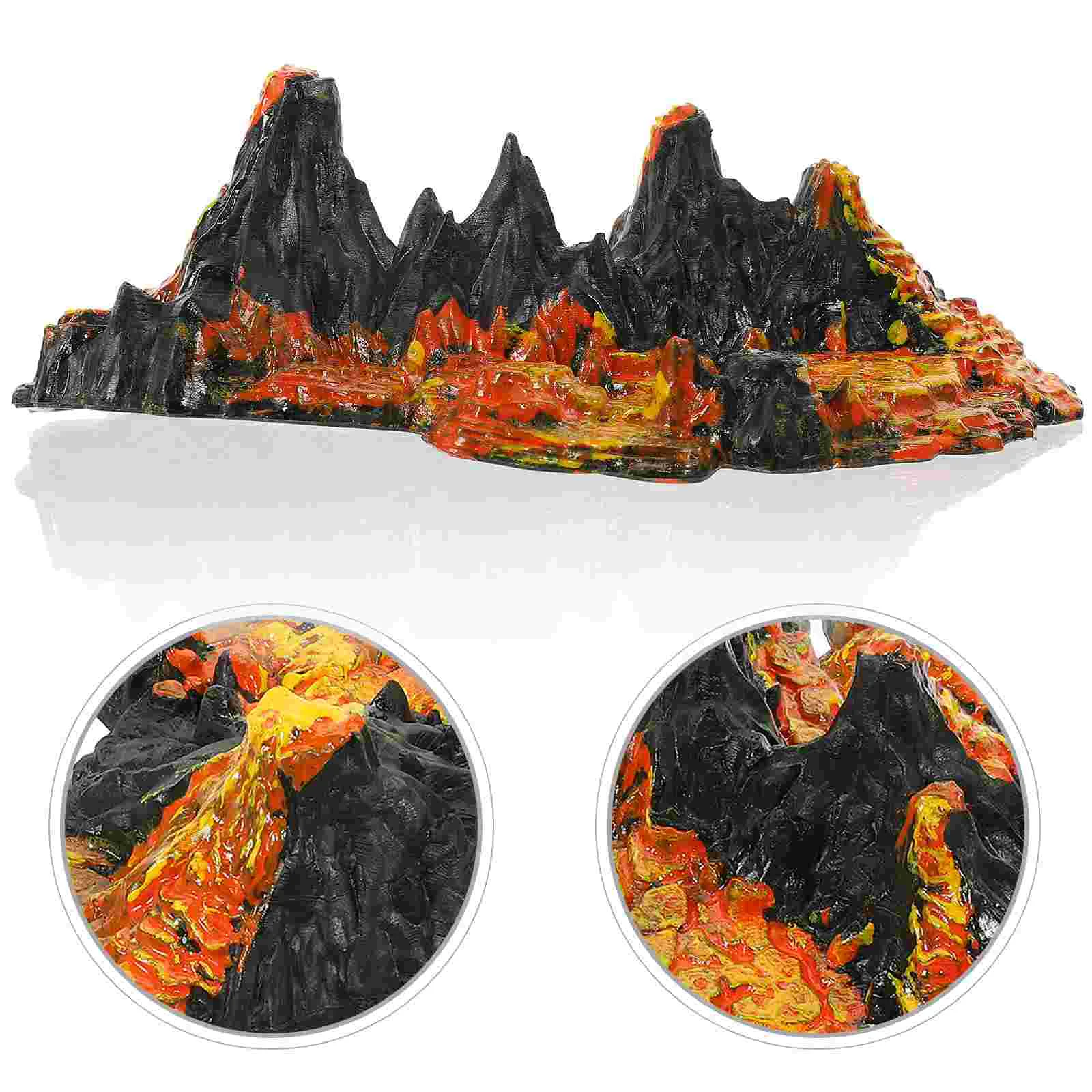 2 Pcs Accessories Simulated Volcano Model Child Toy Terrarium Soft Rubber Volcanos