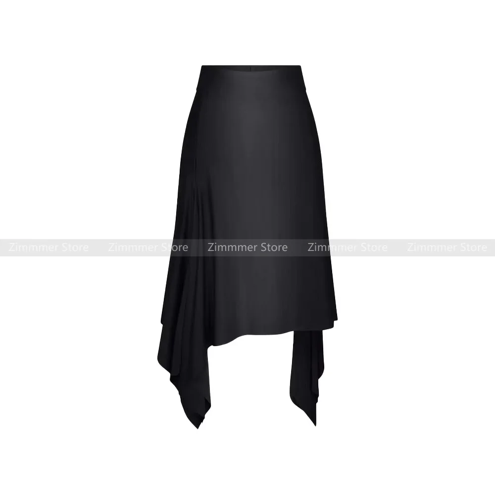 Hot Girl Niche Twisted Asymmetric Lace-up Slim Short-sleeved T-shirt Top + Fishtail Skirt Set
