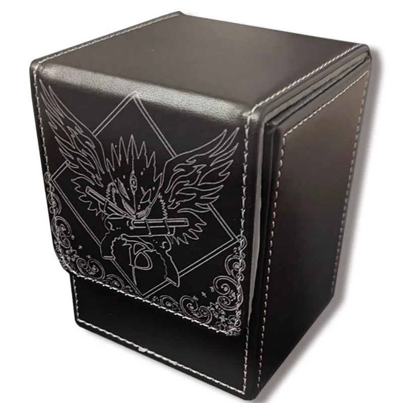 

10x8x7.5cm Digimon DTCG Beelzebub Board Game Card Box PTCG OPCG WS TCG Magnetic Leather Game Collection Card Storage Box 100+