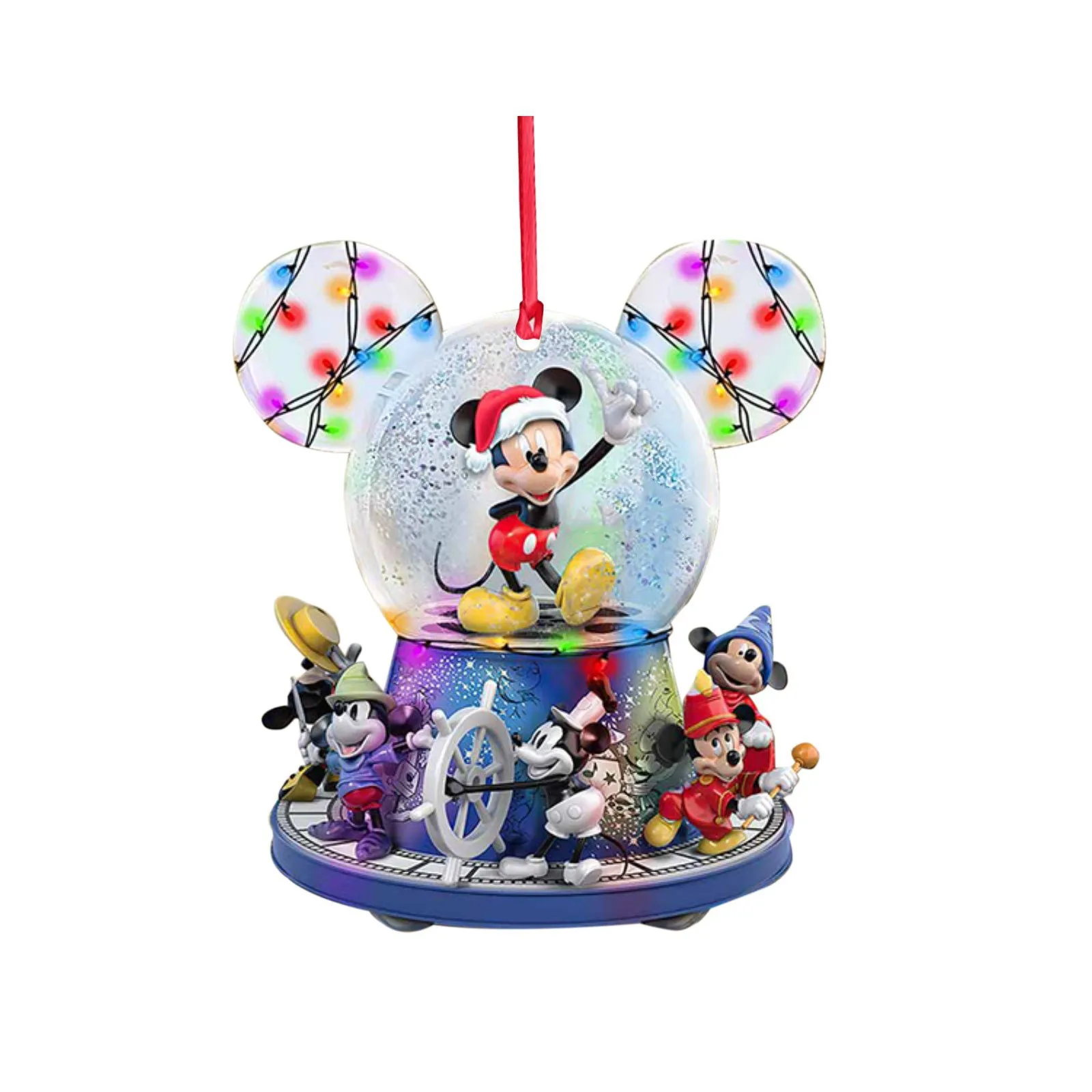 2D Disney Cute Mickey Minnie Mouse Christmas Tree Decoration Hanging Ornament Home Christmas Party Decor Toys Kids Birthday Gift