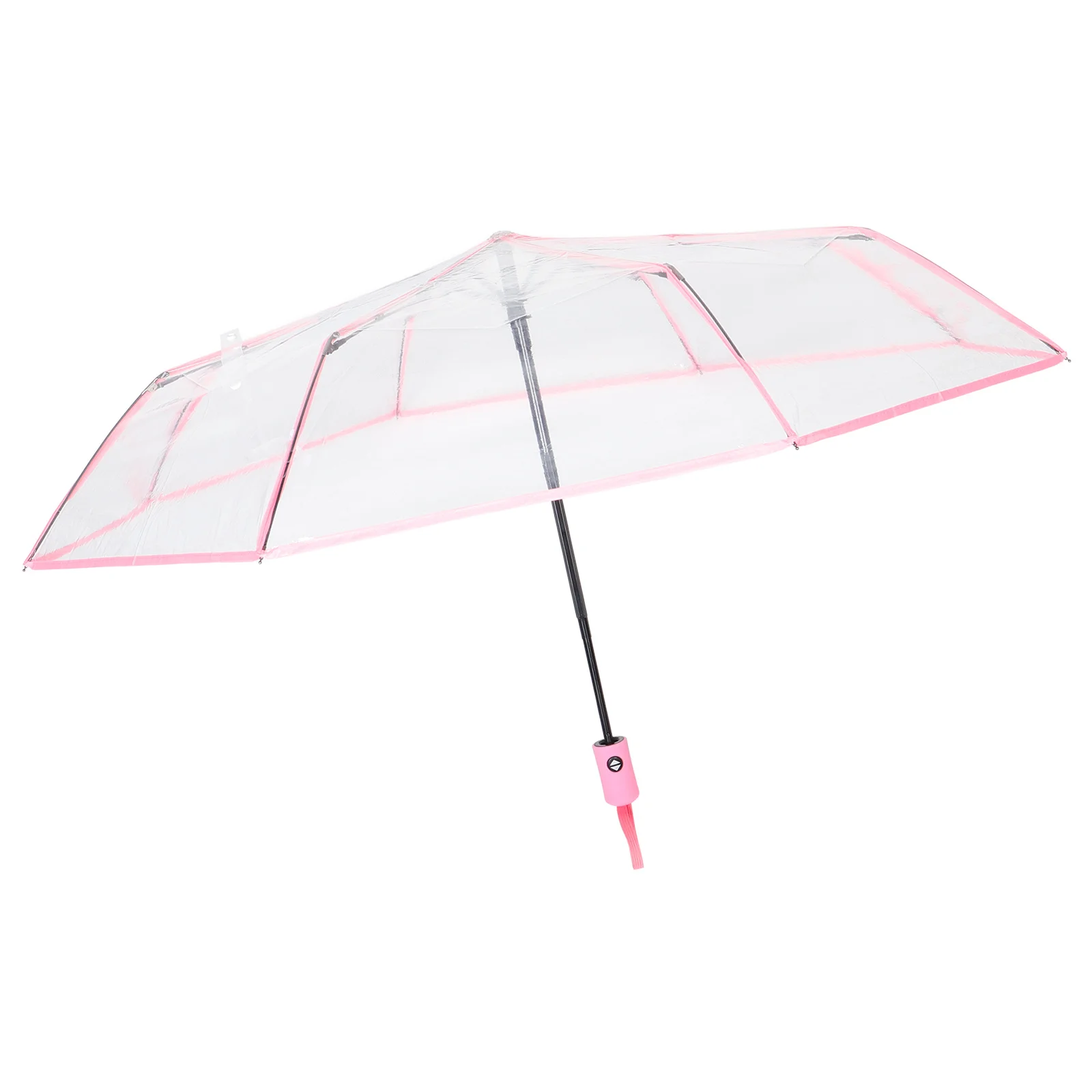 

Compact Transparent Three Fold Umbrella Automatic Open Close Rain Resistant Lightweight Portable Folding Umbrella for Travel