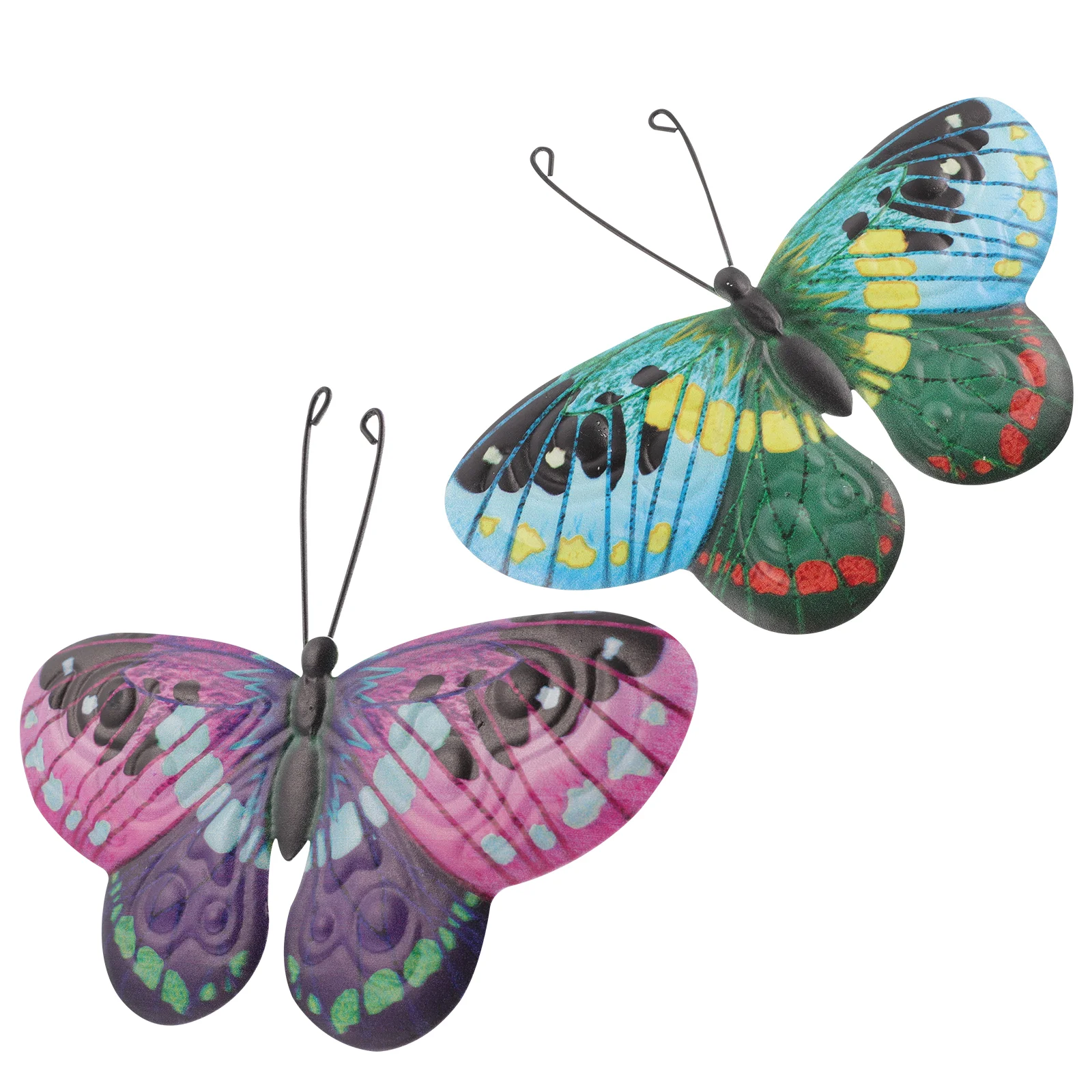 

2 Pcs Sculpture Iron Butterfly Party Decorations Wrought Outdoor Wall Vintage Butterflies