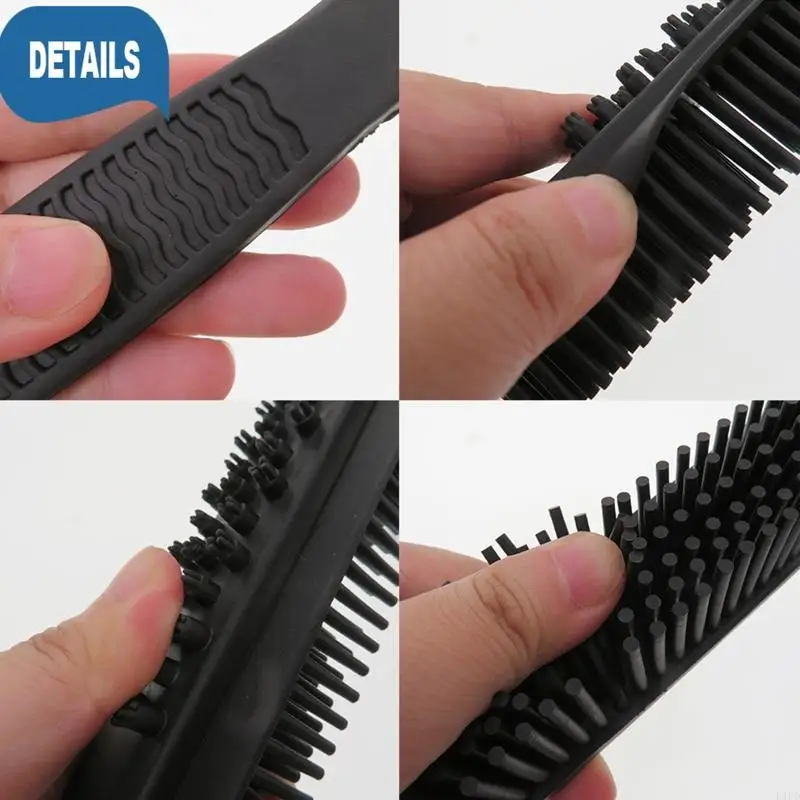 E1PD Pet Hair Brush Rubber Hand Brush General Purpose Cleaning Brush with Scratch Rubber Bristles for Ideal for Pet Hair