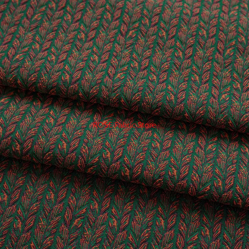 

1 Meter Retro Geometric Pattern Micro Elastic Jacquard Fabric Winter Thick Women's Vest Dress Bag Decorative