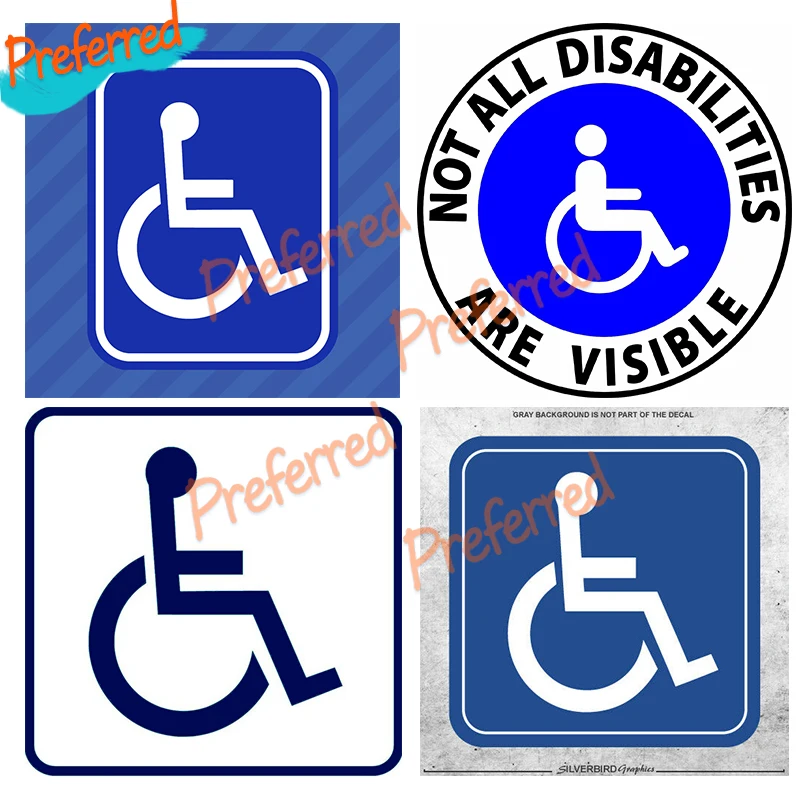 Disabled Parking Sign Disabled Sticker Decal Vehicle Wheelchair Disabled Window Parking Vinyl Wheelchair Accessible PVC