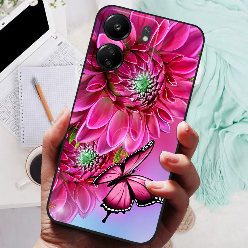 For Xiaomi Redmi 13C Case Marble Phone Cover Soft Silicone Shockproof TPU Funda For Redmi 13C 13 C Capa Cute Printing Protection