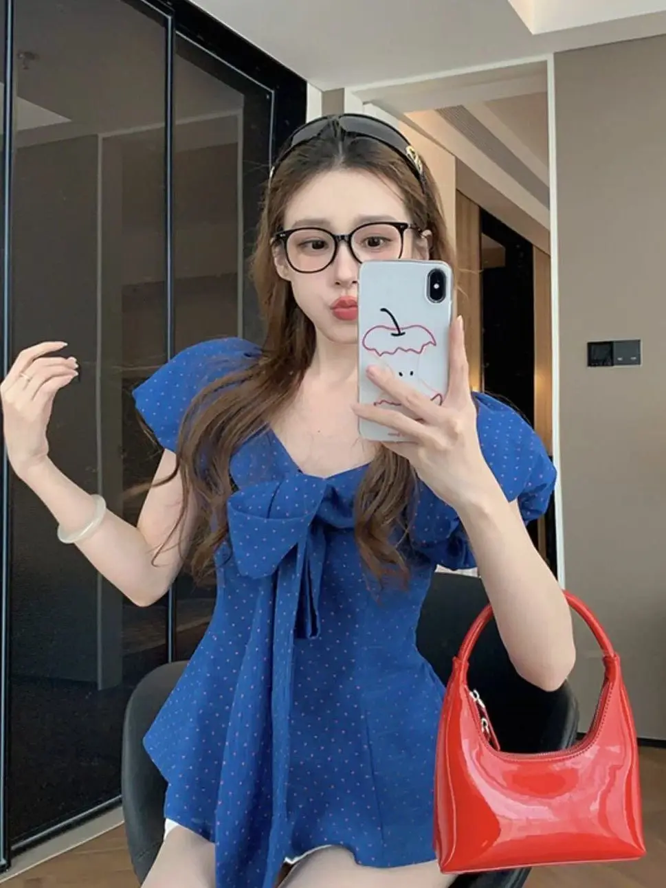 Unique Fashionable Blue Top Not Colliding Design Beautiful Korean Style Casual …