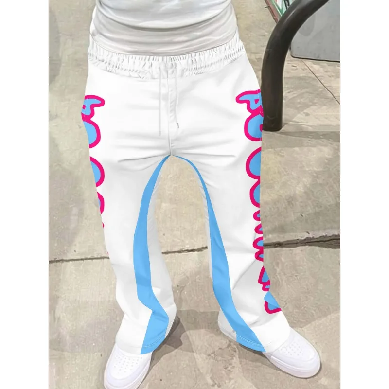 Y2k Flared Pants Men's Kids Loose 3D Print Trousers Casual Sweatpants Mid Waist Sporty Clothes Streetwear Hip Hop Vintage Pants