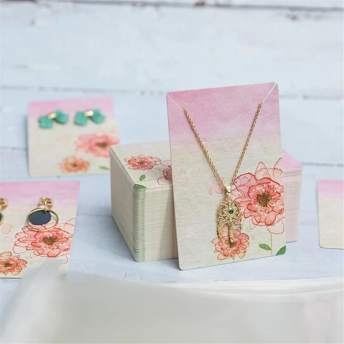 A002 Necklace Display Cards Earring Display Cards Sets Earring Packing Holder Cards Jewelry Packing for Earring Necklace B