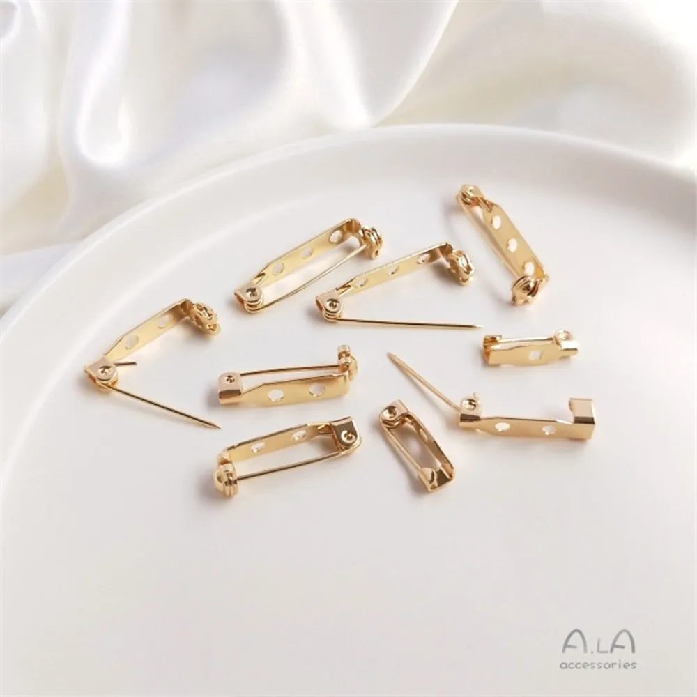 14K الذهب اللون DIY الملحقات مثقب دبوس بروش أسفل دعم اليدوية بروش زر إبرة إكسسوارات الشعر المواد #3