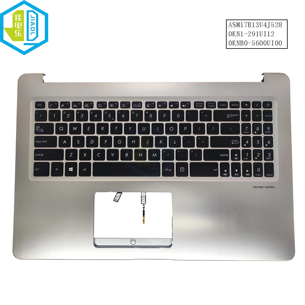 Imagem -06 - Teclado Retroiluminado para Asus X580 X580vn Vivobook N580gd-db74 90nb0fl1-r33ru1 90nb0hx4-r31la1 Inglês e Russo Top Case