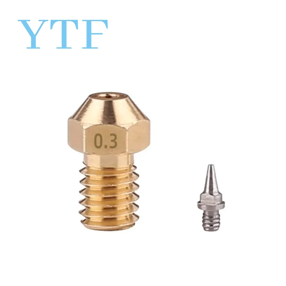 3D Printer Parts M6 V6 Airbrush Nozzle Adapter Set Tip Nozzle 0.2/0.3/0.4/0.5mm Optional For E3D V5 V6 J-head Hotend 1.75mm