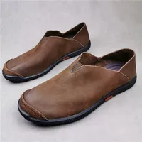 Retro Nostalgic Style Cowhide Men's Shoes Casual Walks Outdoor Work All Genuine Leather Shoes Lefu shoes