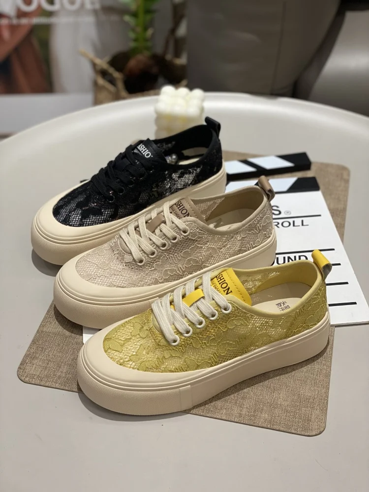 

Дышащие повседневные женские туфли Fierman с круглым носком, универсальные, на шнуровке, летние, новые, модные, в стиле борд-шузов