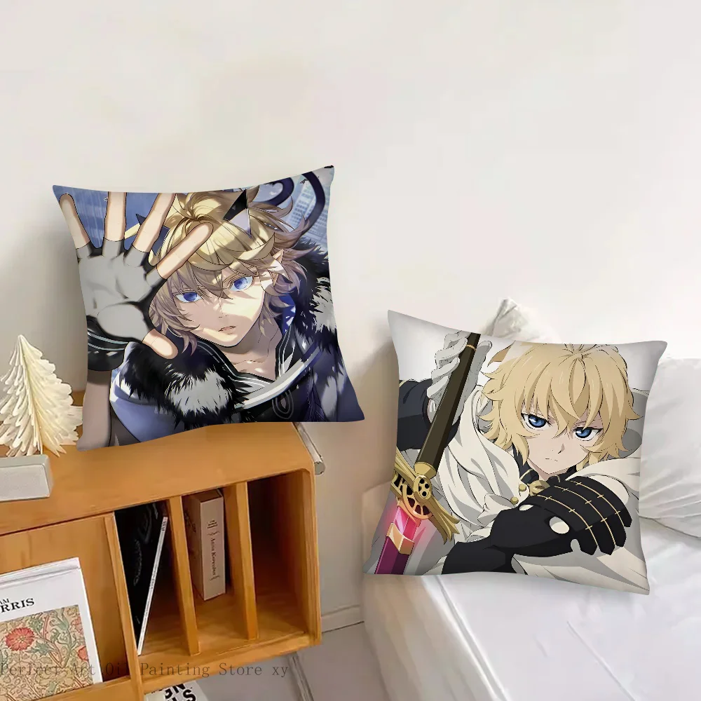 Mikaela Hyakuya Anime Seraph Of The End Pillow Case Fashion Square Pillowcase Bedroom Sofa Room Ins Decoration Leisure Cushion