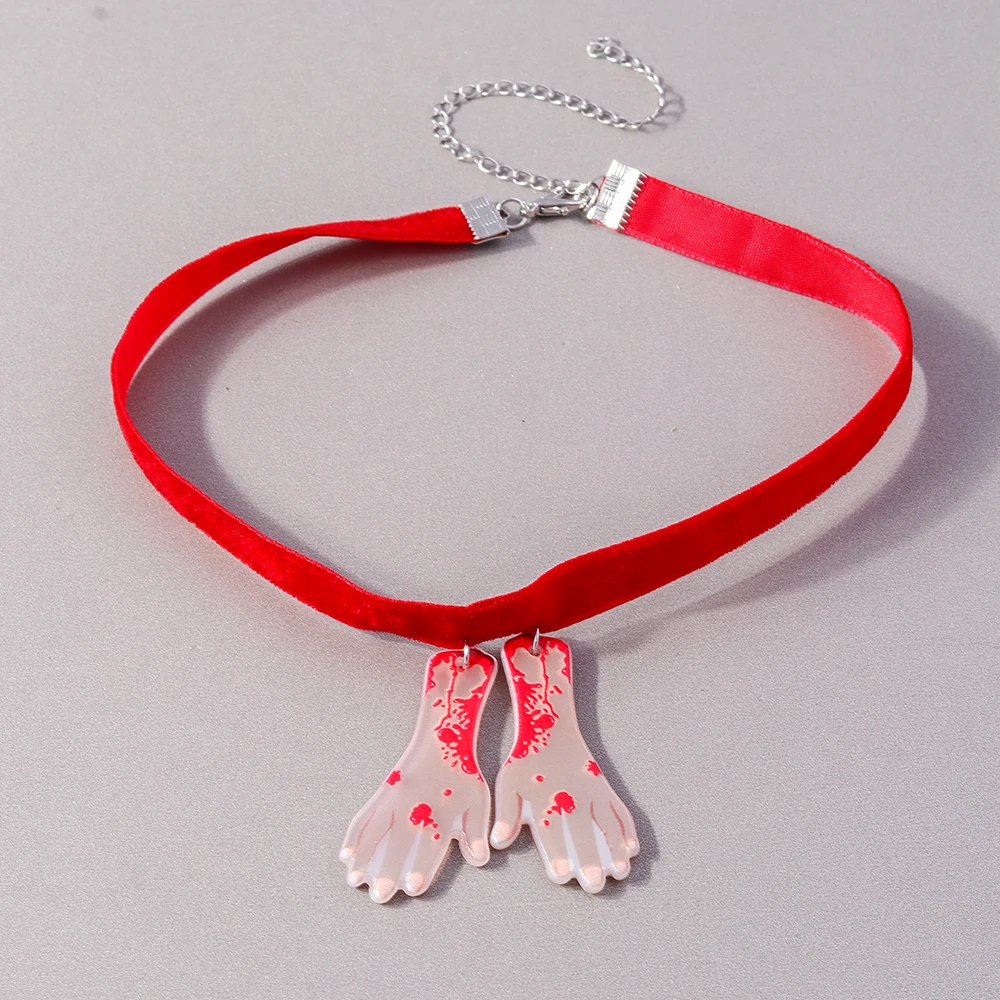 Aihua Sexy rote Samt-Choker-Halsketten für Frauen, Kristall-Herz-Halskette, Braut, Hochzeit, Party, Schmuck am Halskragen – Detail 31