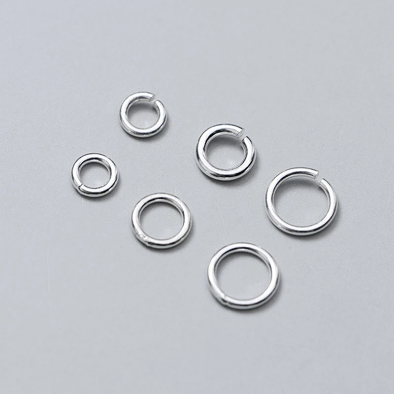 10pcs/lot 100% 925 Sterling Silver Jump Rings 4mm 5mm 6mm Handmade Round Ring Connector Charms DIY Fine Jewelry Making Findings