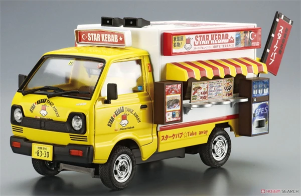 AOSHIMA 06393 1/24 Scale Model Star Kebab Move Terrace Car Assembly Model Building Kits Best Gift For Adults Hobby Collection