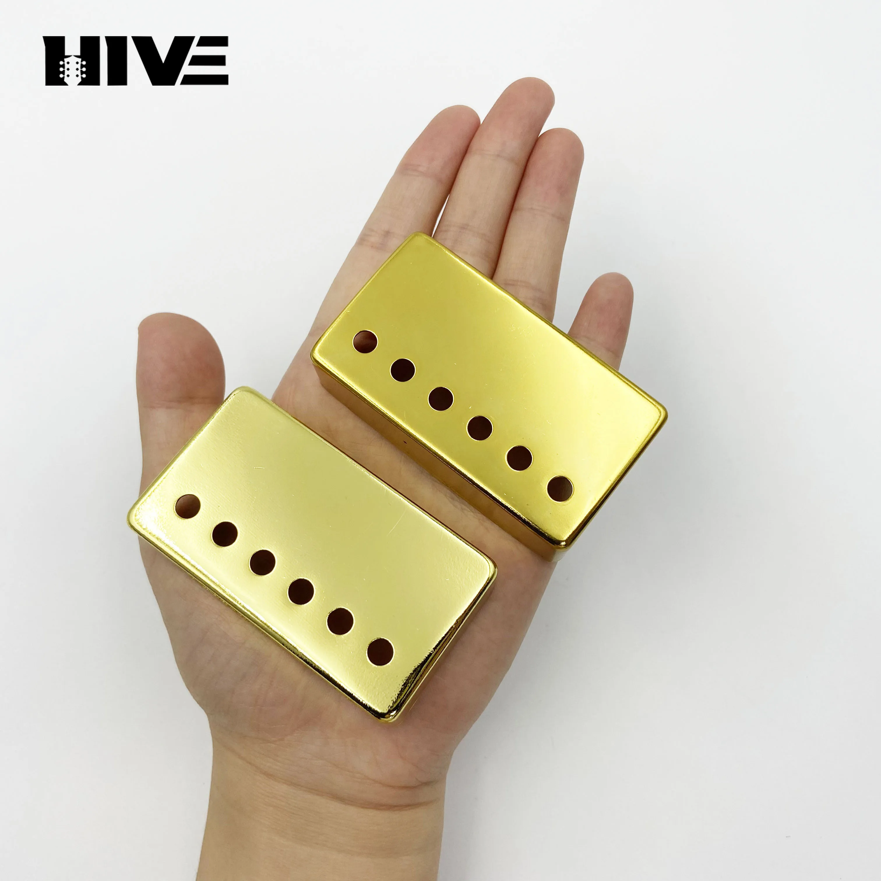 2Pcs/set Guitar Pickup Covers Double-coil Brass LP Electric Guitar Pickups 6-Hole Copper Shell Dust Covers