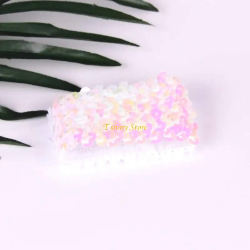 

N58F Shimmering Sequins Cuffs Fingerless Arm Sleeeve for Women and Girl Party Costume