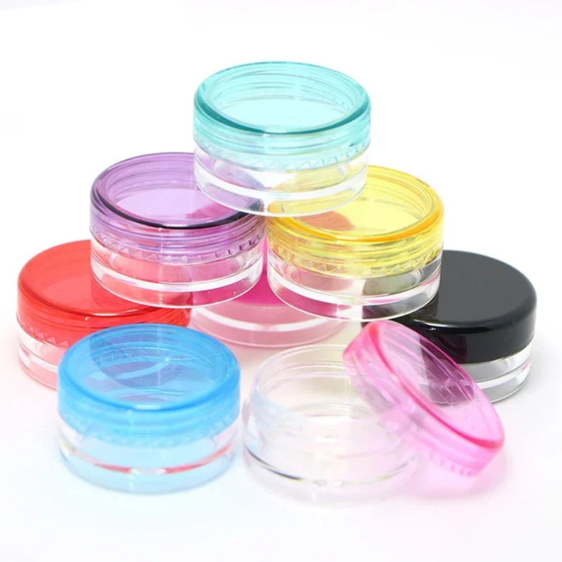 50pcs 5g Round Cosemtic Containers with Lid Mini Empty Jars Pots Face Cream Lip Balm Makeup Refillable Bottles Storage Boxes