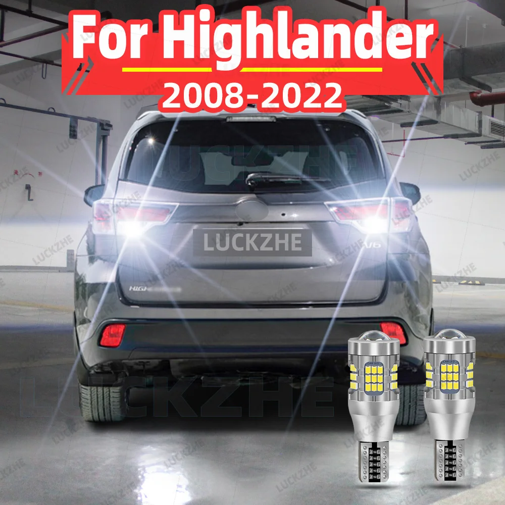 2Pcs For Toyota Highlander 2008-2015 2016 2017 2018 2019 2020 2021 2022 LED Backup Reverse Back Up Light Bulb White Error Free