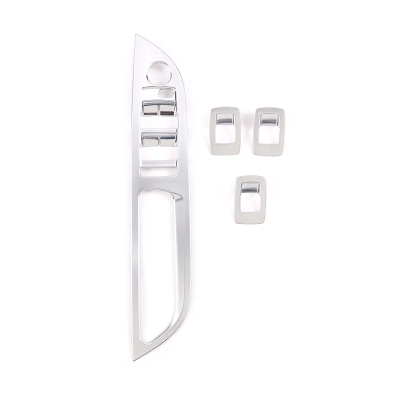 Car Accessories Interior  Glass Lifting Decorative Frame For BMW 5 Series E60 2006-2010 Pearl Chrome/Carbon Fiber Pattern 4 Pcs
