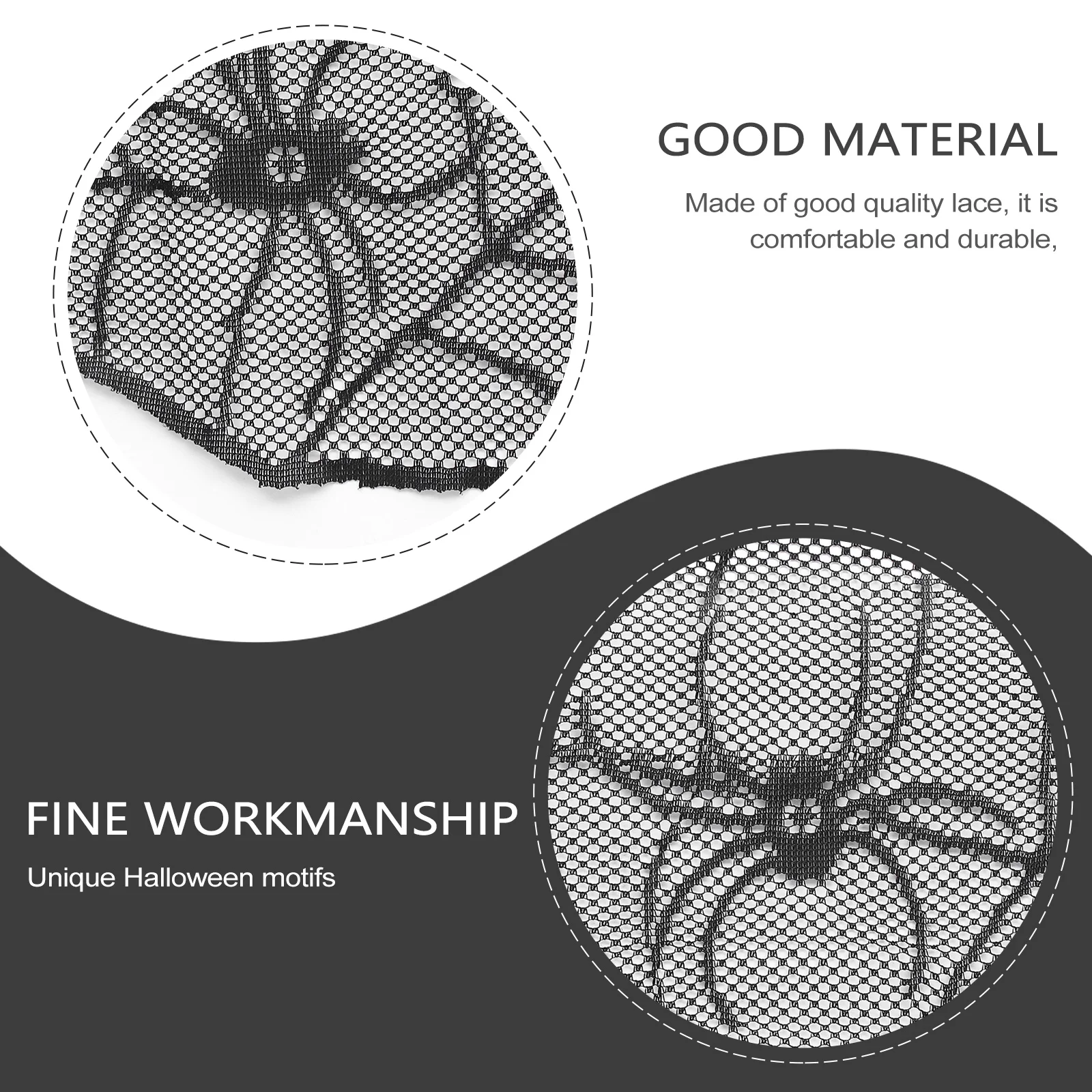 

Halloween Spider Web Fireplace Flag Decorative Tablecloth Lace Doily for Party Haunted House Ghost Festival Carnival