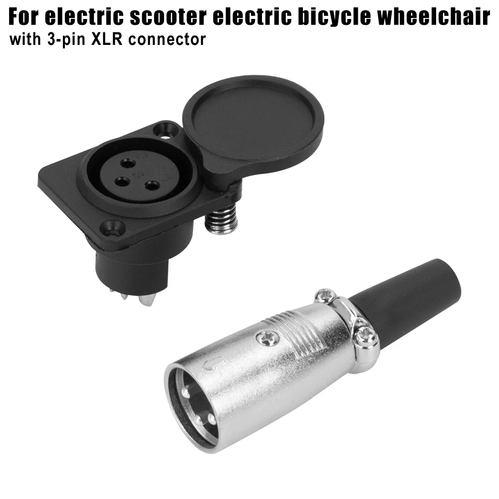 Fit For Electric Scooter E-Wheelchair Innuovo/wisking Connectors Adapter Battery Charger Port 3Pin Inline Connector Jack Socket