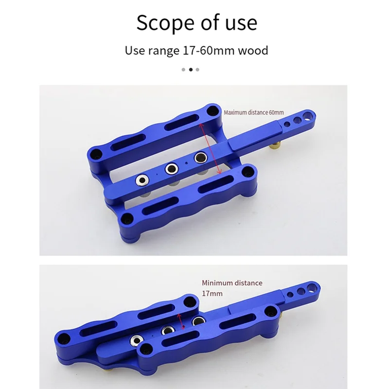 

A21Q -Woodworking Hole Locator Log Tenon Hole Opener Three-In-One Metal Hole Vertical Locator Set