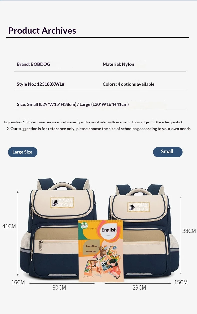 Children School Backpack, Spine Protective Waterproof Reflective Lightweight School Bag for Primary School Kids