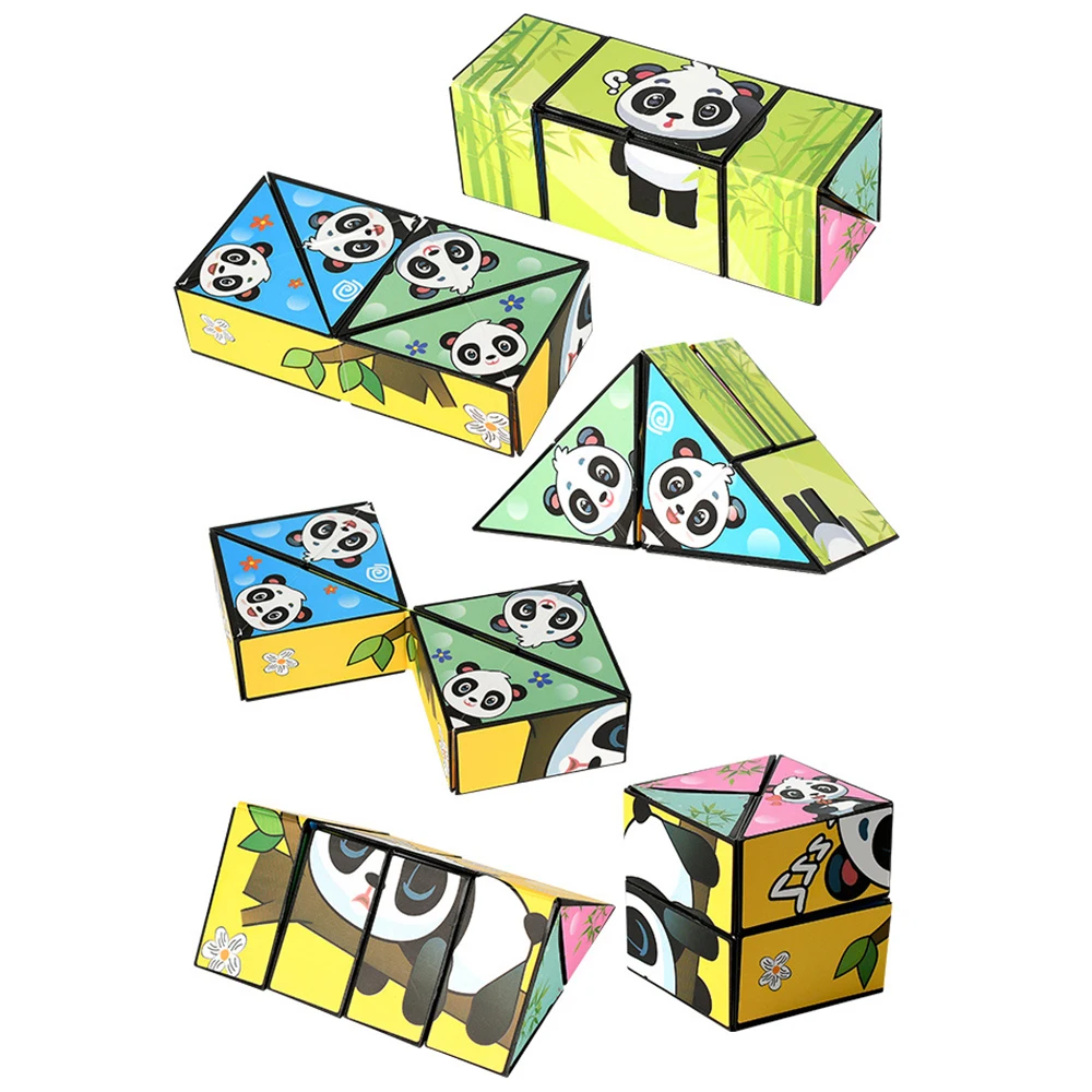 الباندا لانهائي المكعب السحري هندسية قابلة للطي تخفيف الضغط لغز ثلاثي الأبعاد صغير ثلاثية الأبعاد تشوه التقليب #2