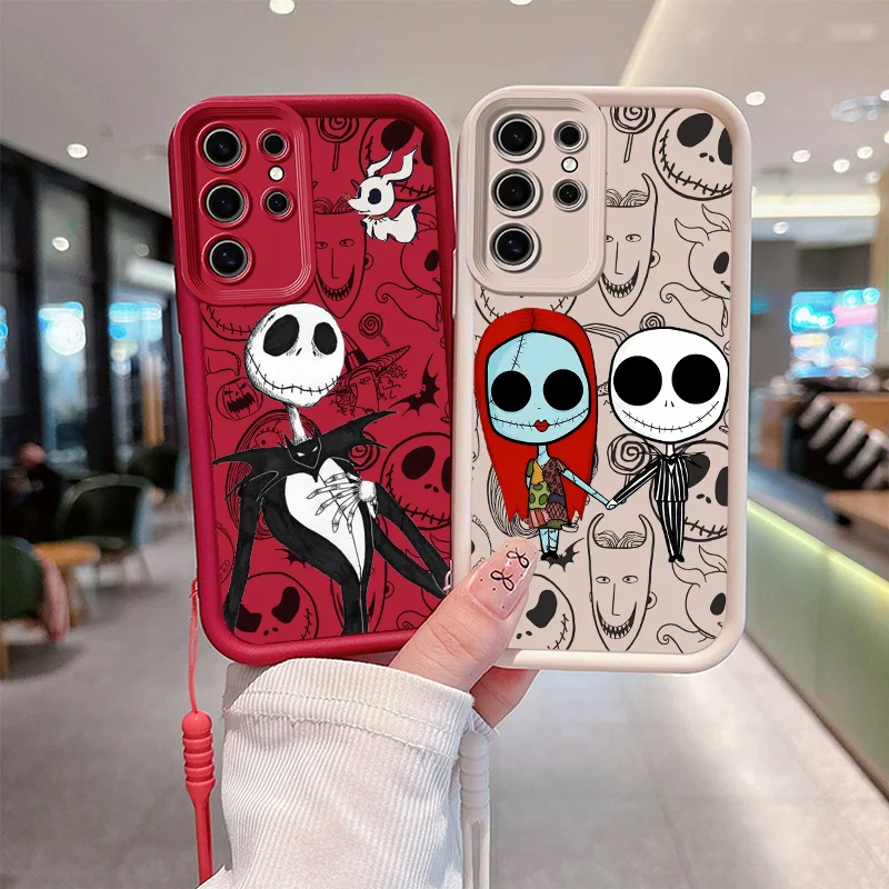 The Nightmare Before Christmas For Samsung Galaxy S24 S23 S22 S21 S20 FE Note 20 Ultra Plus Eyes Ladder Rope Soft Phone Case