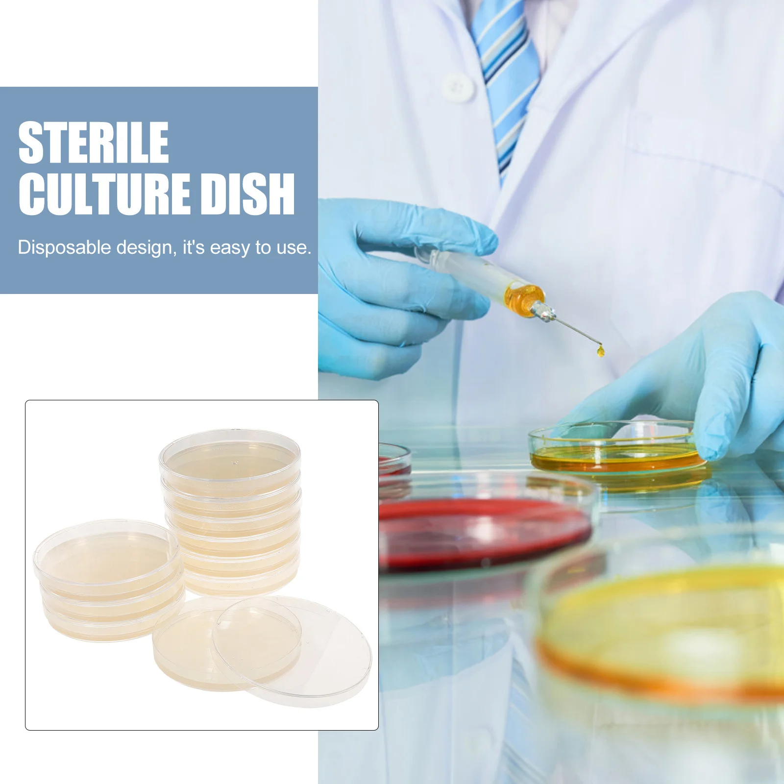 10pcs Nutrient Agar Plates Prepoured Petri Dishes For Science Experiments Laboratory Culture Storage Tissue Research Tools