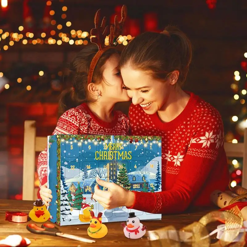 子供と幼児のための24のゴム製ハンドル付きクリスマスカレンダー,創造的なおもちゃ,クリスマスプレゼント