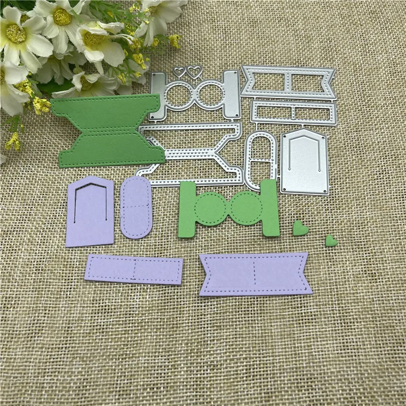 Planner Tabs Frames Metal cutting dies  mold Round hole label tag Scrapbook paper craft knife mould blade punch stencils dies