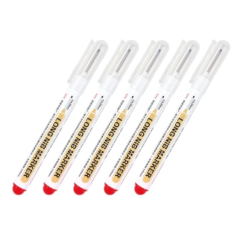 Set of 5 Long Nib Marker Pens for Metal Processing &Automobile Manufacturing Dropsale